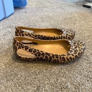 Crocs Kadee Animal Print Slip On Flats Womens Size 9